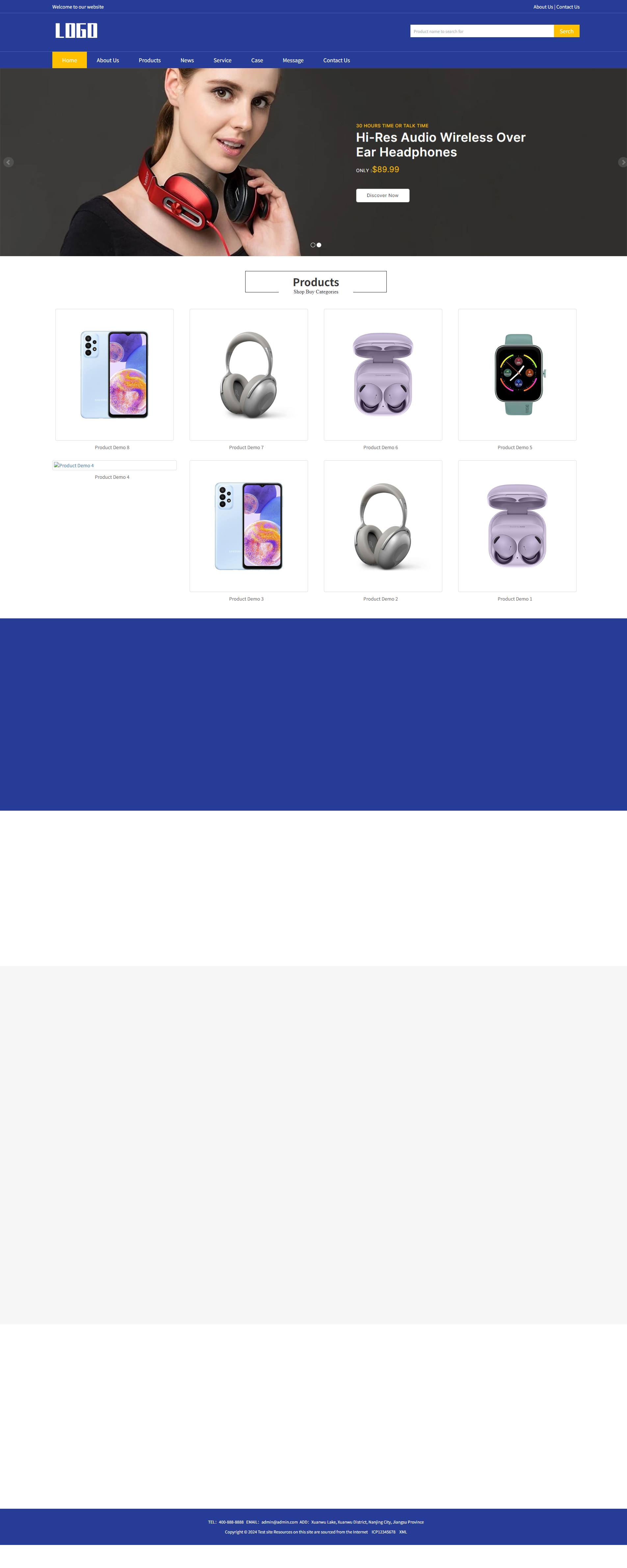蓝色数码科技产品展示企业官网